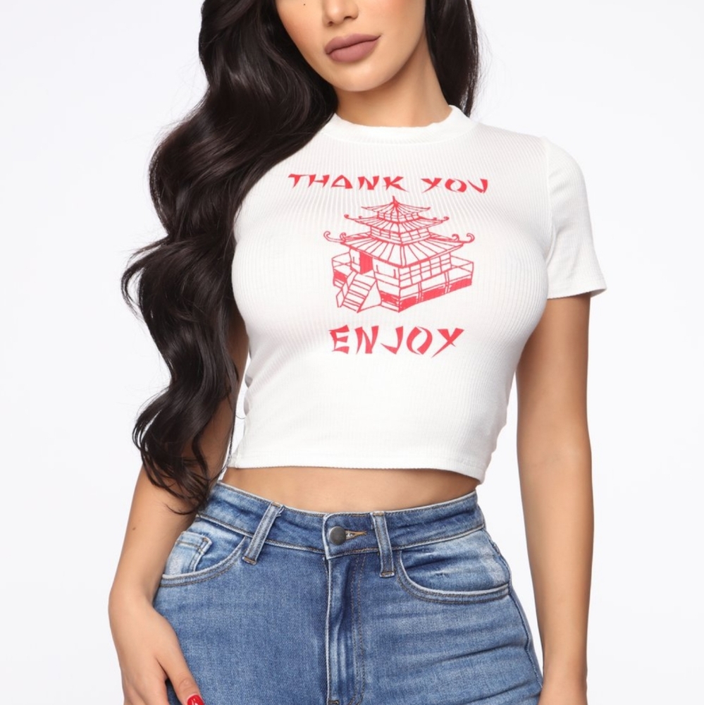 Thank You Enjoy Short Sleeve Top - White